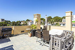 Penthouse with private roof terrace near the beach