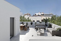 Fantastic roof terrace of this new building penthouse