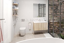 Bright bathroom with modern fittings